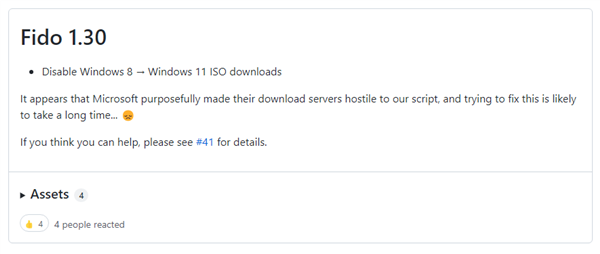 成功绕过微软加固：Fido脚本恢复Win8至Win11 ISO镜像下载